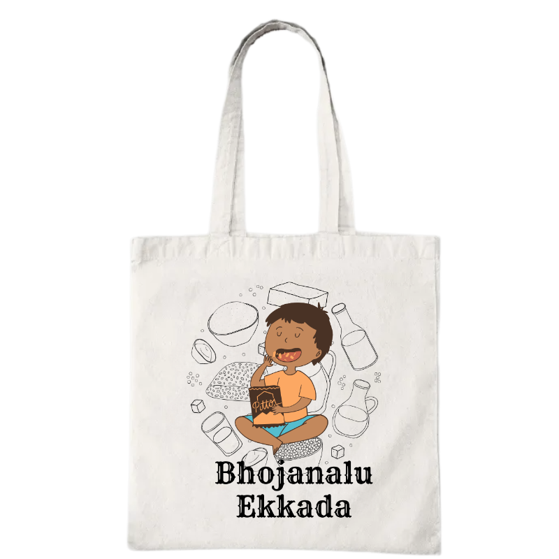 Bhojanalu Ekkada Tote Bag