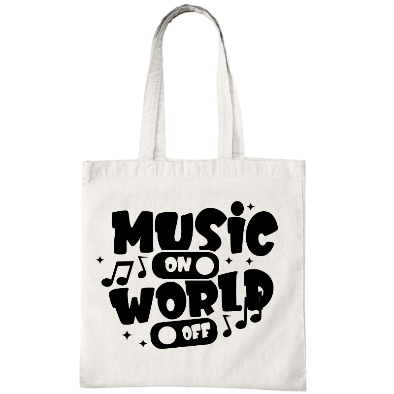 Music On World Off Tote Bag