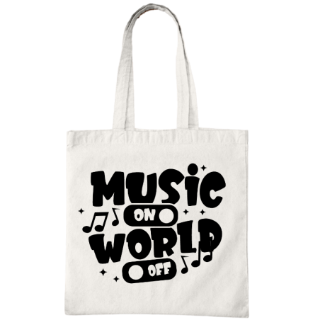 Music On World Off Tote Bag