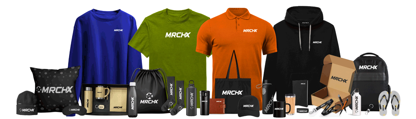 Custom T-shirt printing process with design mockups and production images.